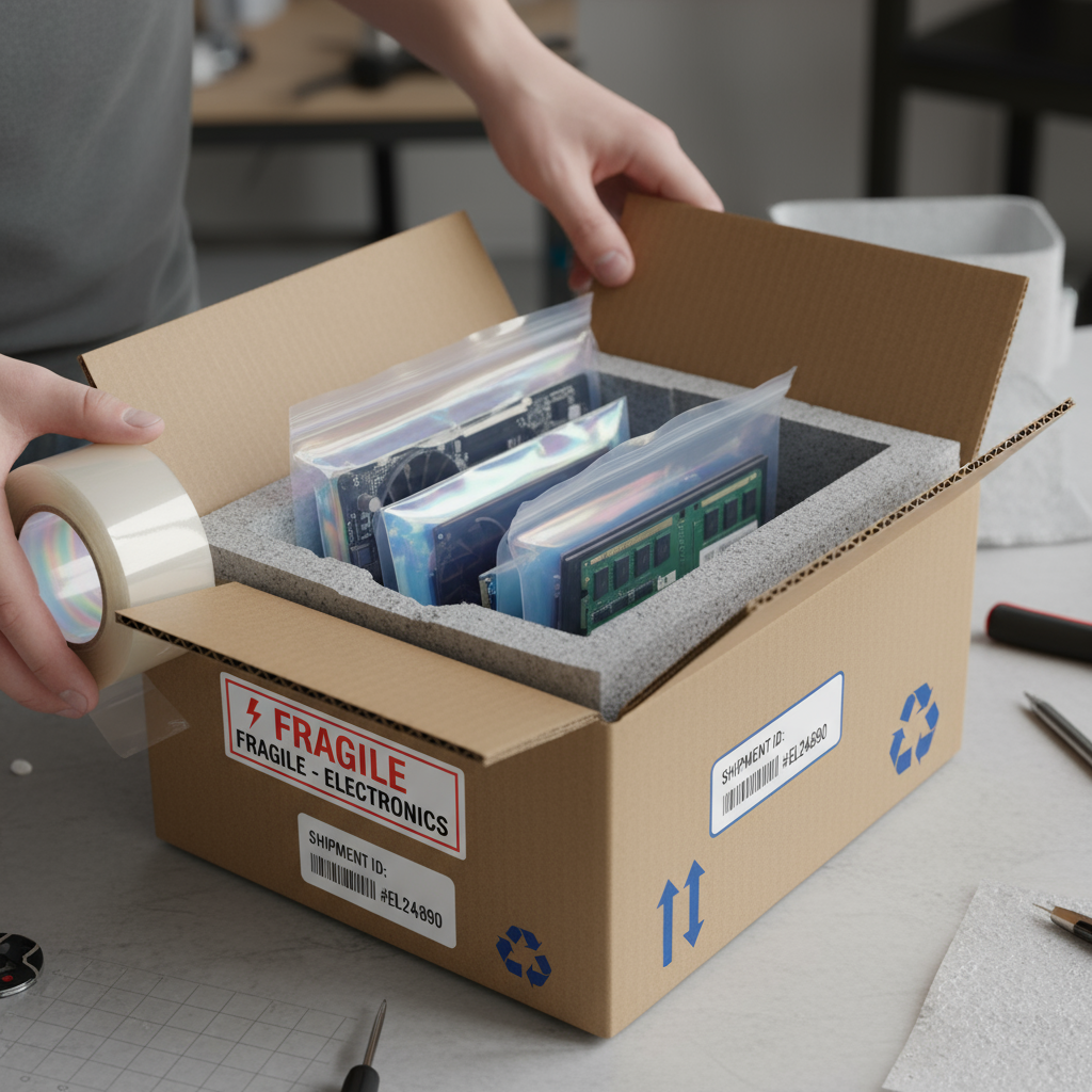 Printed moving checklist with boxes staged for packing
